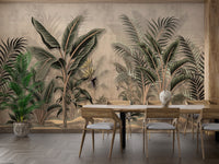 Vintage Tropical Palms Wallpaper Mural - Giffywalls