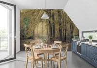 Wandbild „Gedämpfter Herbstwaldweg“