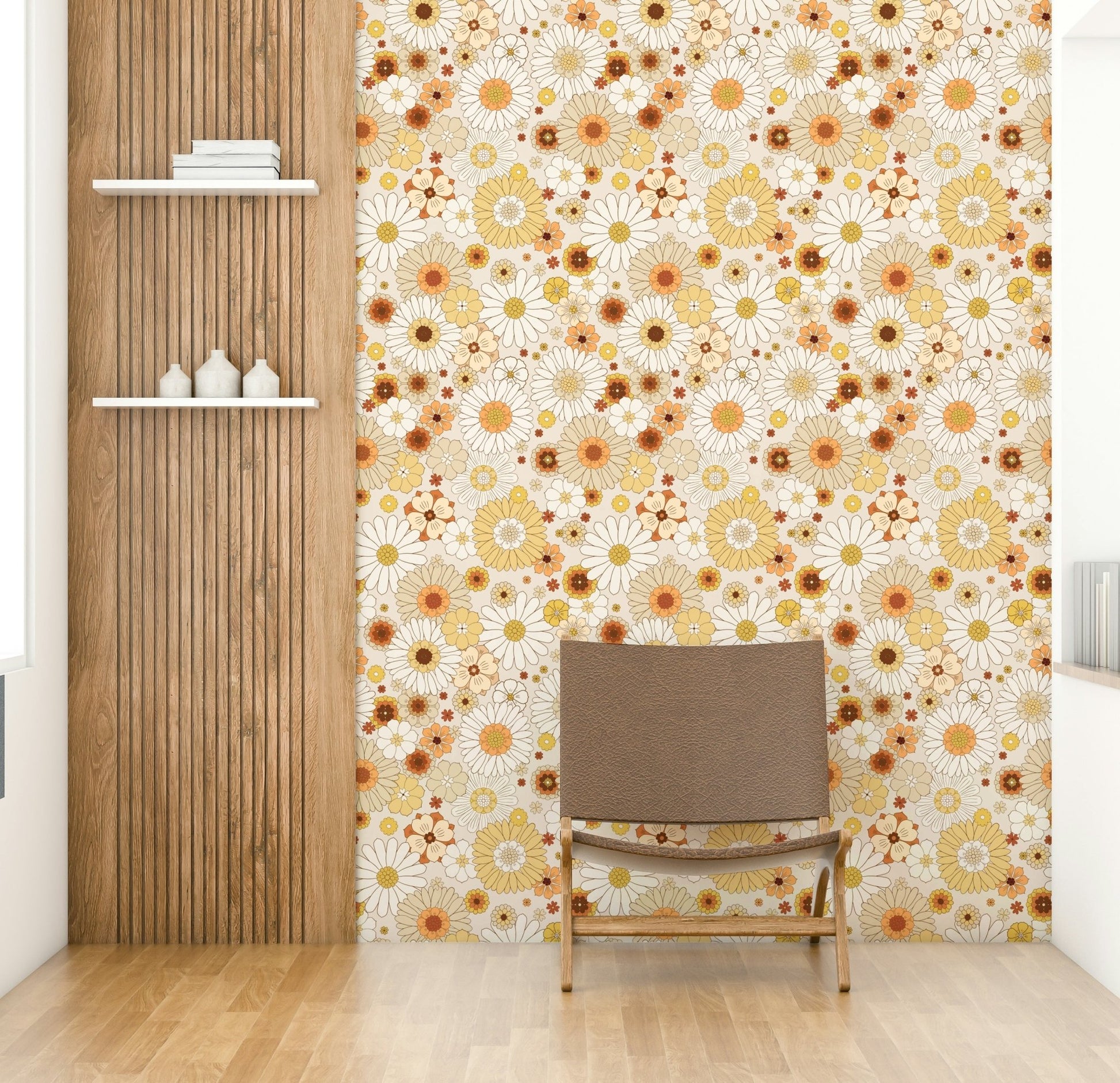 Abstract shapes and soft, blurred elements are present.
