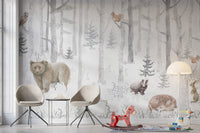 Enchanted Forest Fauna Mural - Giffywalls