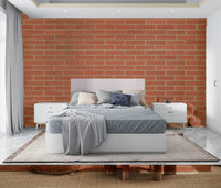 A peaceful aged brick wall mural on decorative wallpaper.

