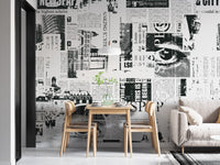 Urban Newsprint Wall Mural - Giffywalls