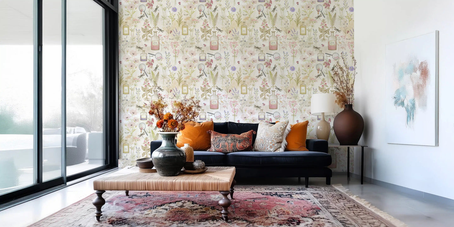 Apothecary Wildflower Sketch Wallpaper⁠