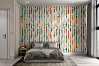 Sophisticated Vibrant Brushstroke Wallpaper Pattern
