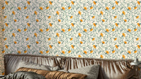 Flow and Bloom off white floral wallpaper for serene spaces

