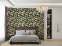 Deep green floral wallpaper with magnolia illustrations

