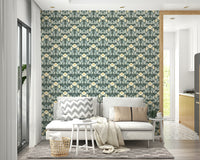 Folk-themed dark wallpaper for cozy corners and nooks

