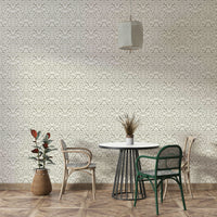 Neutral leaf wallpaper for calm, contemporary spaces

