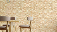 Zenith Leaves clay-toned wallpaper for dining rooms

