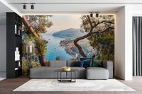 Peel and stick mural of French Riviera landscape

