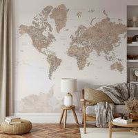 Historical watercolor map wallpaper for scholarly spaces

