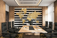 Gold and black watercolor world map wallpaper

