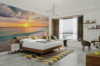 Elegant wallpaper depicting a calm coastal horizon view

