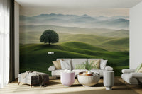Soft pastel hills wallpaper perfect for tranquil interiors

