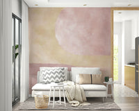 Blush and cream organic shapes wall art

