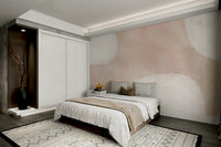 Modern abstract curved shapes mural

