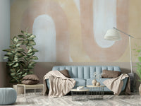 Flowing abstract wallpaper in peach tones

