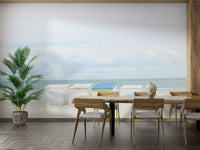 Blue roof pattern wallpaper for walls

