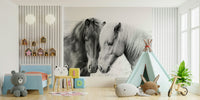 Romantic horse love mural for cozy spaces

