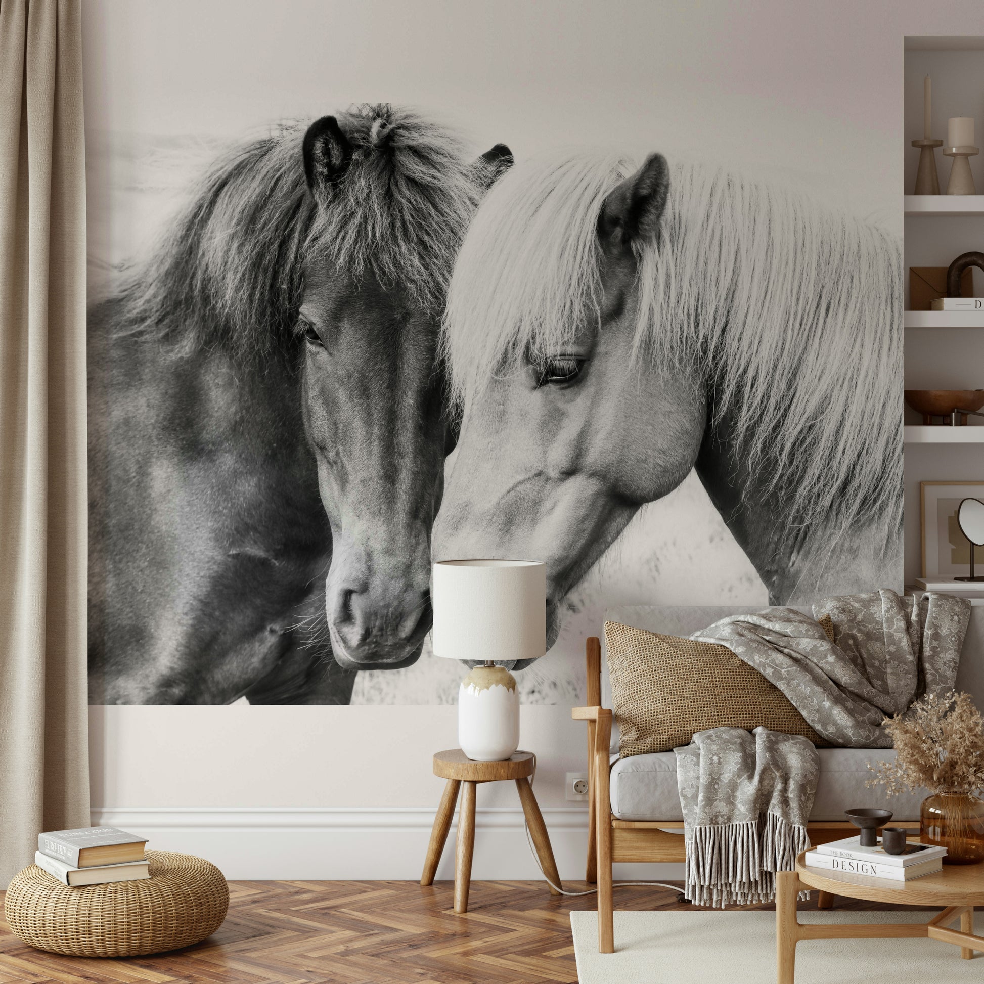 Majestic horses in a loving pose wall mural


