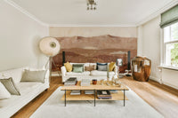 Soft painted mountain peaks landscape wallpaper

