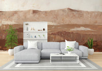 Blended mountain peak mural with abstract styling

