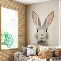 Vintage-style bunny wallpaper mural for tranquil rooms.