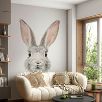 Cute bunny wallpaper mural design for kids' rooms
