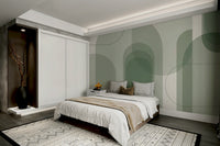 Curved arch pattern wall mural design

