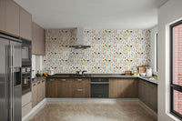 Decorative pantry shelf wall mural

