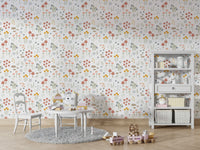 Hand-drawn meadow mushrooms wallpaper

