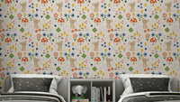 Mouse and flower wall mural for kids

