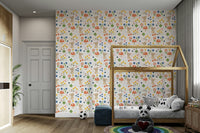 Playful mouse and wildflower wallpaper

