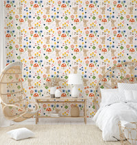 Fun mouse mural with colorful blossoms

