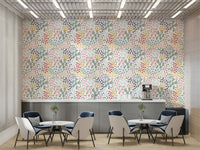 Artistic floral patchwork wall covering

