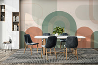 Modern green peach arch wall design

