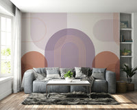 Blush and violet arch wallpaper

