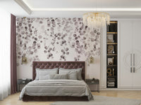 Elegant neutral eucalyptus wall mural

