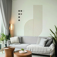 Sleek wall mural with minimalistic geometry

