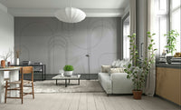 Elegant charcoal wall mural with curves

