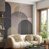 Mid Century linen 2 wall mural with sleek, minimalist design

