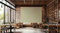 Romantic floral wall design in sage green


