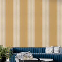 Elegant honey gold vertical stripe wall mural

