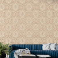 Elegant wallpaper featuring botanical paisley design

