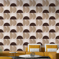 Mid-century wallpaper with semicircle design

