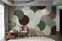 Green and brown geometric circle wallpaper

