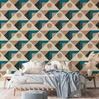 Triangle and circle pattern wallpaper mural

