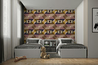 Bold symmetrical abstract wallpaper print


