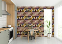 Muted artistic shapes wallpaper for interior


