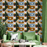 Textured abstract wall design with colors

